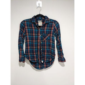 American Eagle Boyfriend Fit Plaid Flannel Size XS